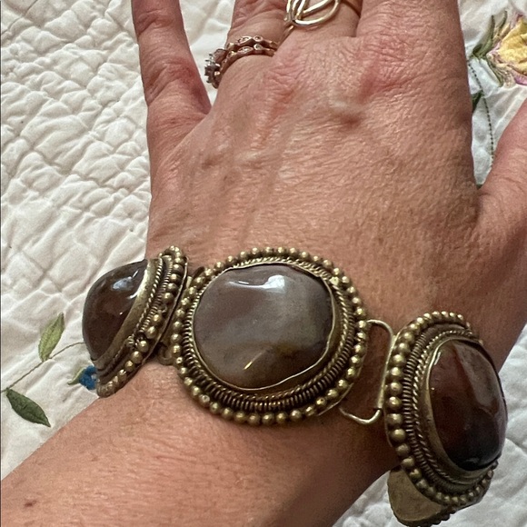 Vintage Beaded Bracelet with Dark Stones - Picture 3 of 8